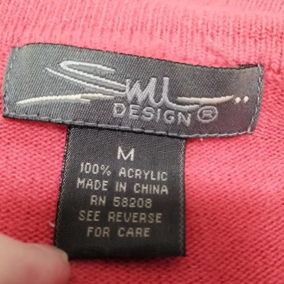 SMI Design‎ Super Soft Coral Acrylic Cowl Neck Sweater Women's Size M - Picture 3 of 4